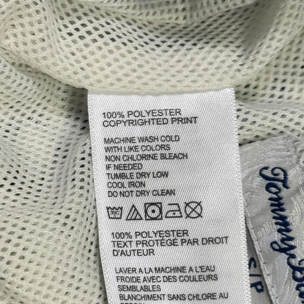 Tommy Bahama Swim Trunks Shorts Mens Small White‎ Geometric Lined Drawstring